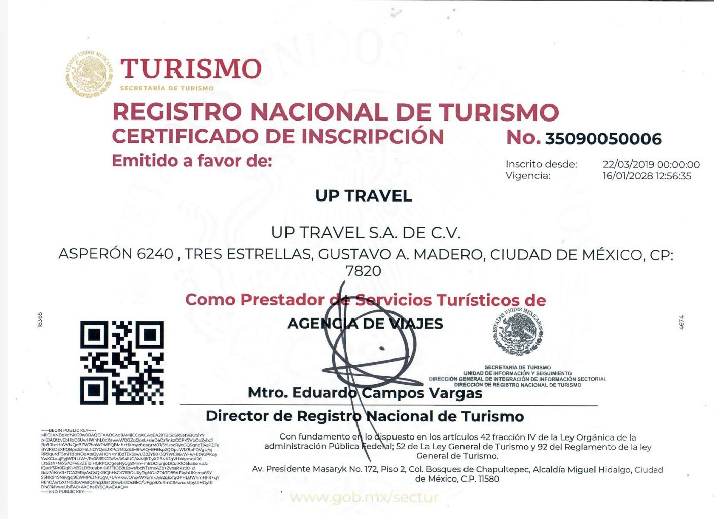 REGISTRO NACIONAL DE TURISMO
