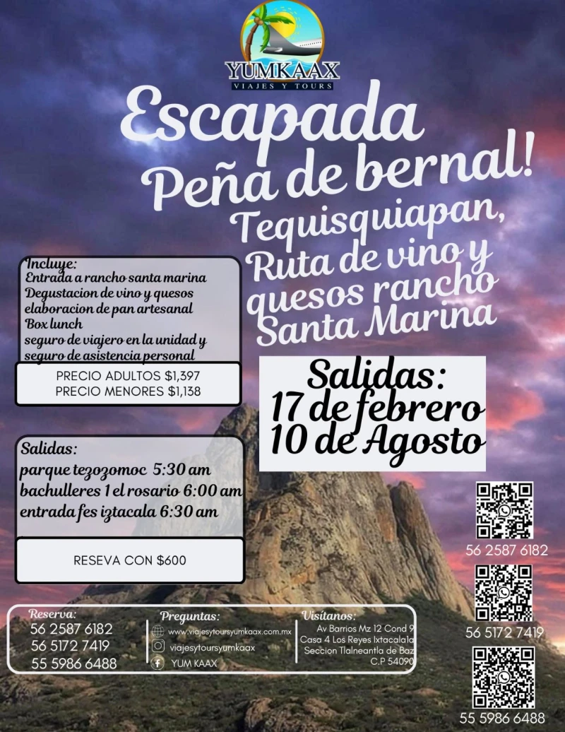 Escapada , Peña del Bernal,  Tequixquiapan